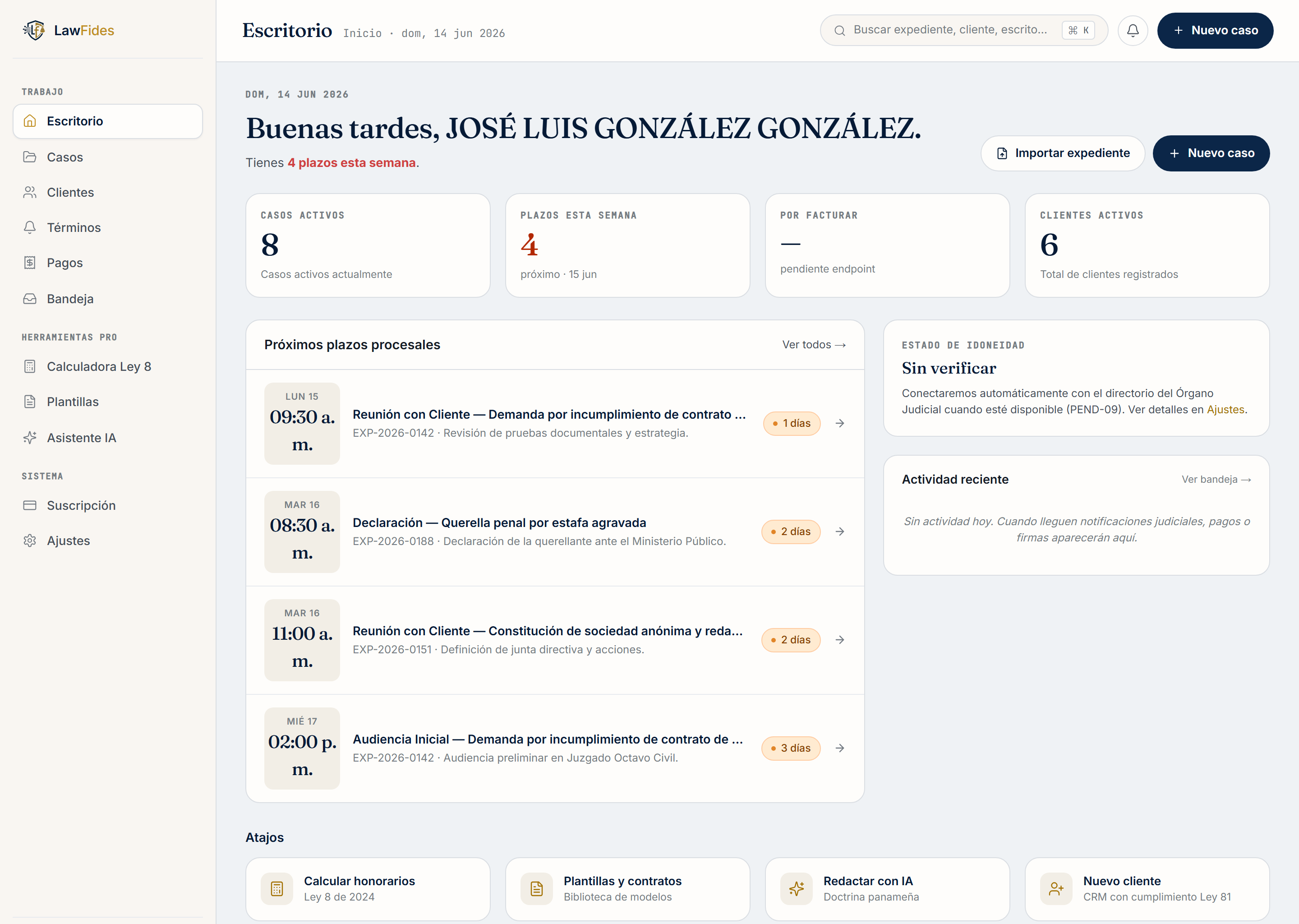 Captura de Escritorio en LawFides